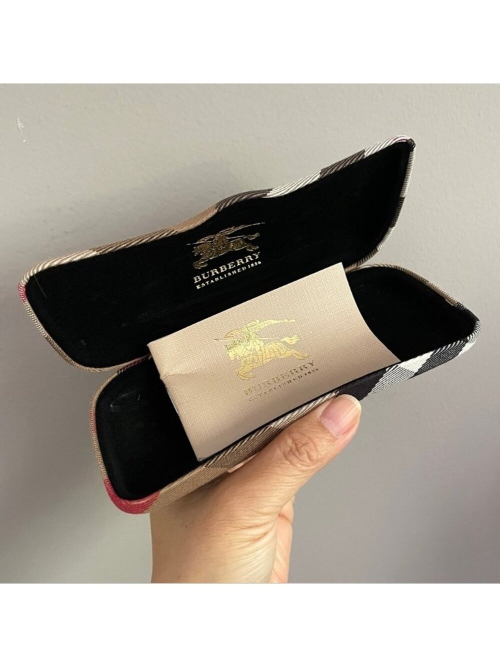 Burberry Nova Check Hard Eyeglasses Sunglasses Glasses Case 🇮🇹